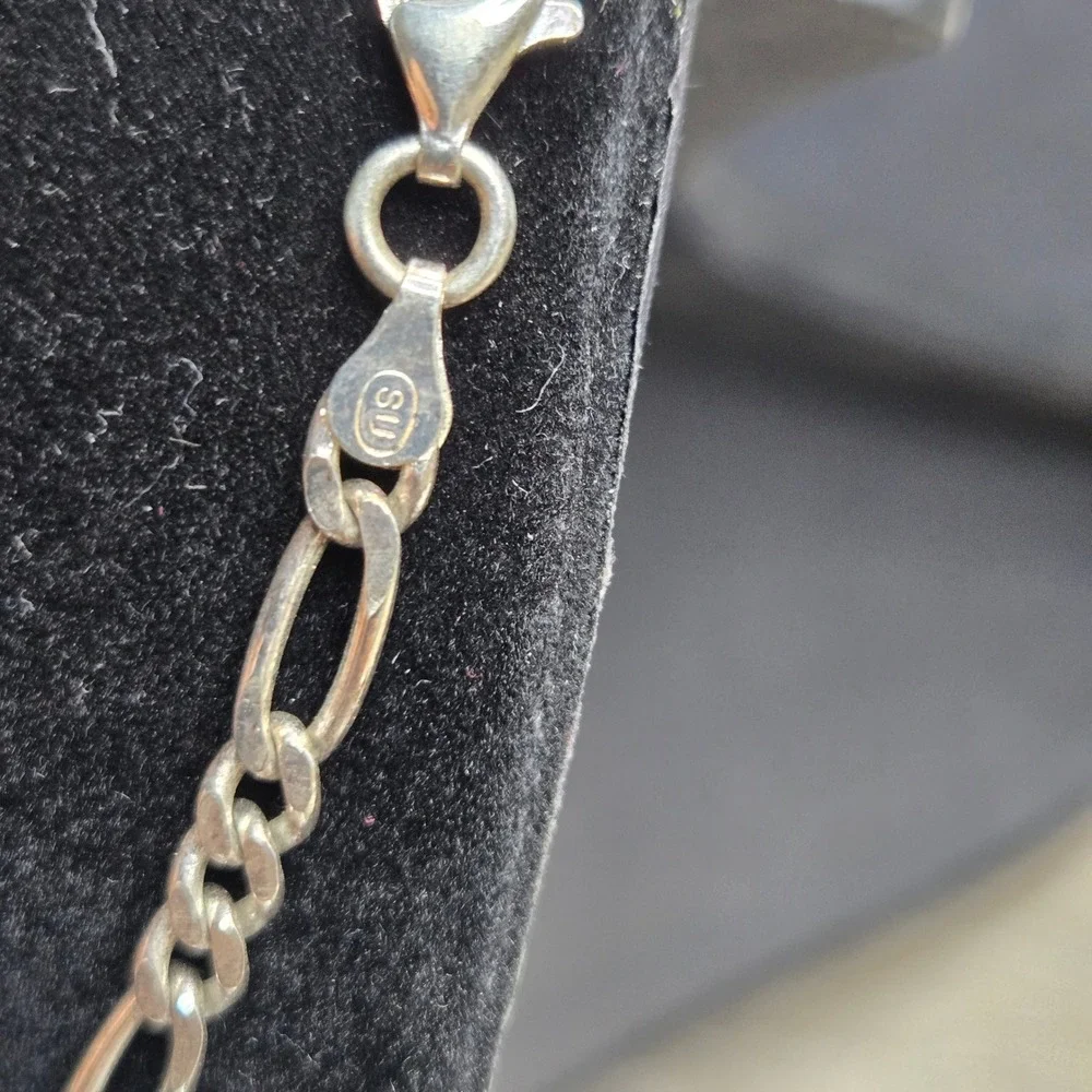 925 Sterling Silver 5mm Figaro Chain Necklace 18